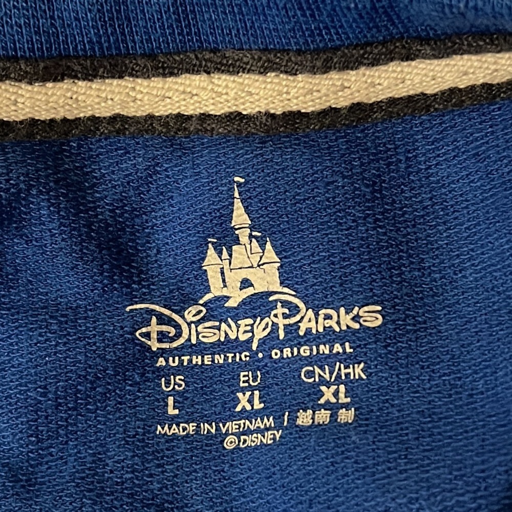 DISNEY PARKS Mickey Mouse Blue Stars Patriotic Round Neck Pullover Sweater - Picture 3 of 4